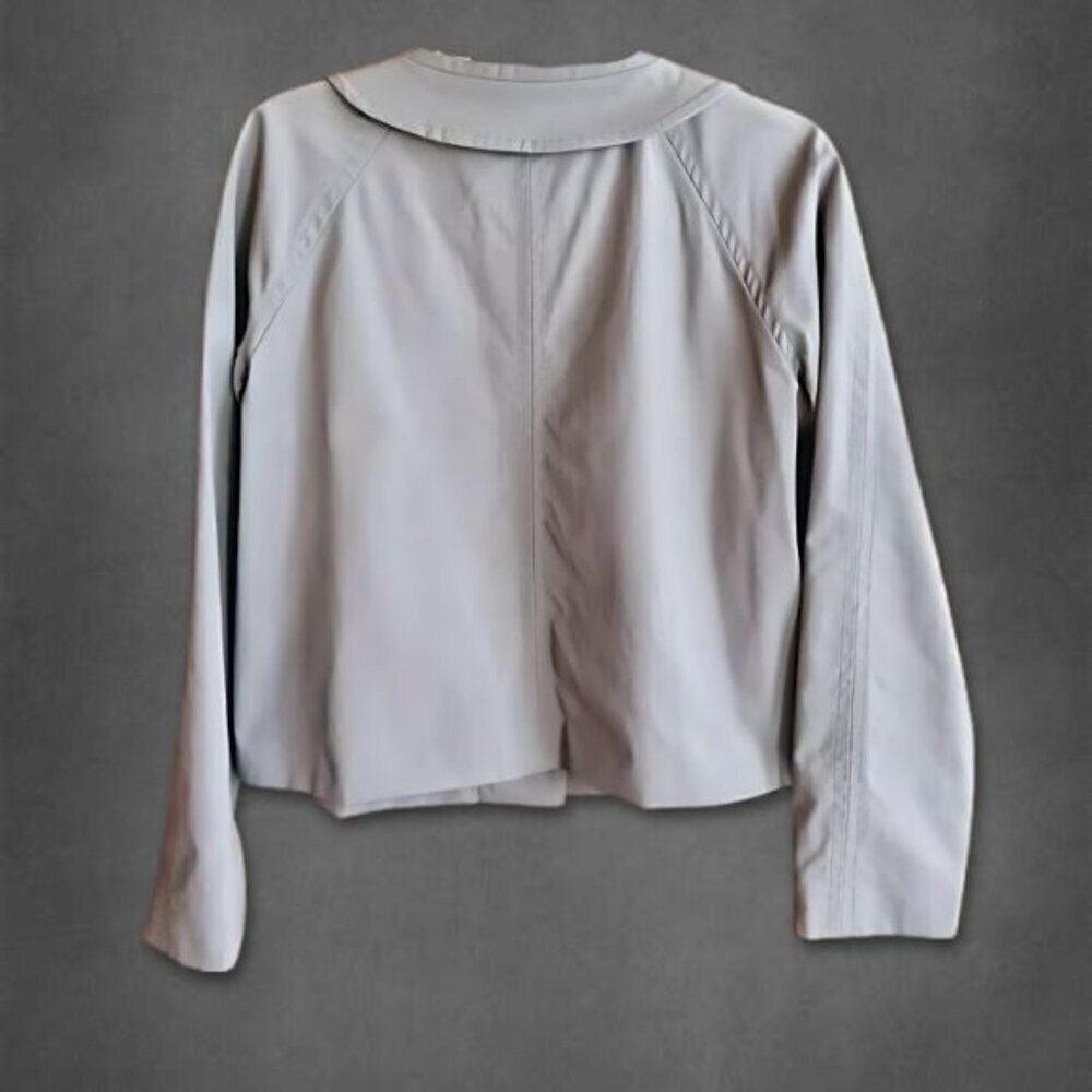 Vintage 60s Mod Liz Claiborne Gray Swing Jacket Peter Pan Collar L - Picture 4 of 12
